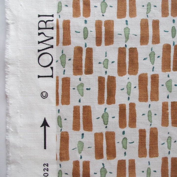 Lowri-textiles-little-check-box-print-check-terracotta-green-pops-white-background-linen-cotton-british-print-designer-uk-organic-cotton-welsh-blanket-inspo-Jo-Faulkner