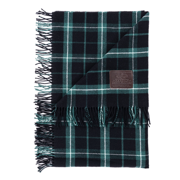 mind-the-gap-check-green-blue-wool-picnic-blanket-with-handle-strap