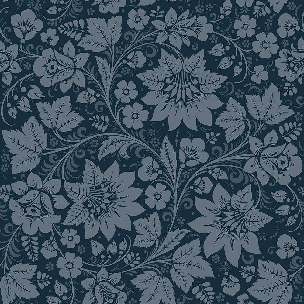 Olenka-Milana-wallpaper-floral-Graphite-blue-grey-tonal-large-floral-pattern-trailing-flowers-vines-leaves-retro-russian-inspired-patterns