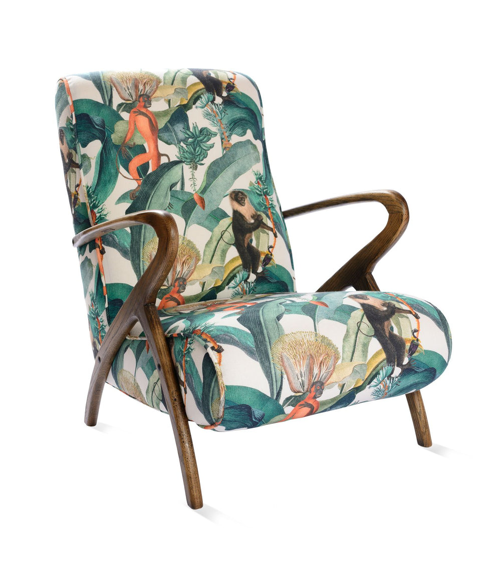 mind the gap tropical mood linens bermuda fabric chairmind-the-gap-tropical-mood-linens-bermuda-monkey-fabric-orange-cream-teal-green-1960s-retro-chair