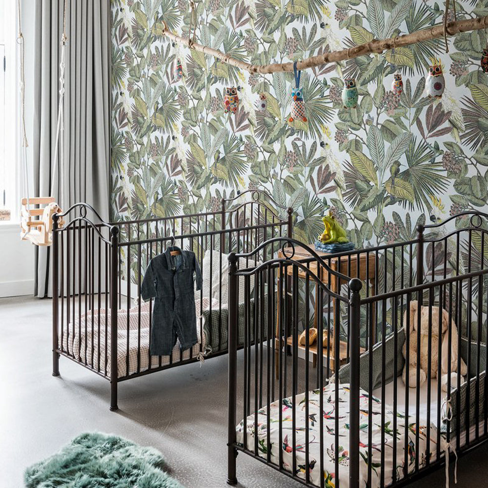 parrot tropical wallpaper nursery lifestyle image