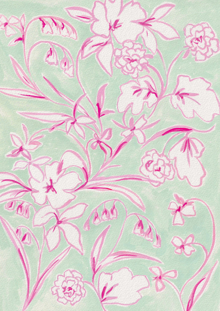 candice-gray-textile-designer-floral-print-mint-green-pink-white-floral-one-colour-print