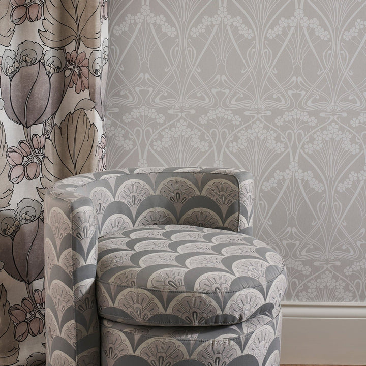 Liberty-fabrics-deco-scallop-multi-jacquard-fabric-lacquer-japenese-fan-inspired-design-the-modern-collector-collection-pewter