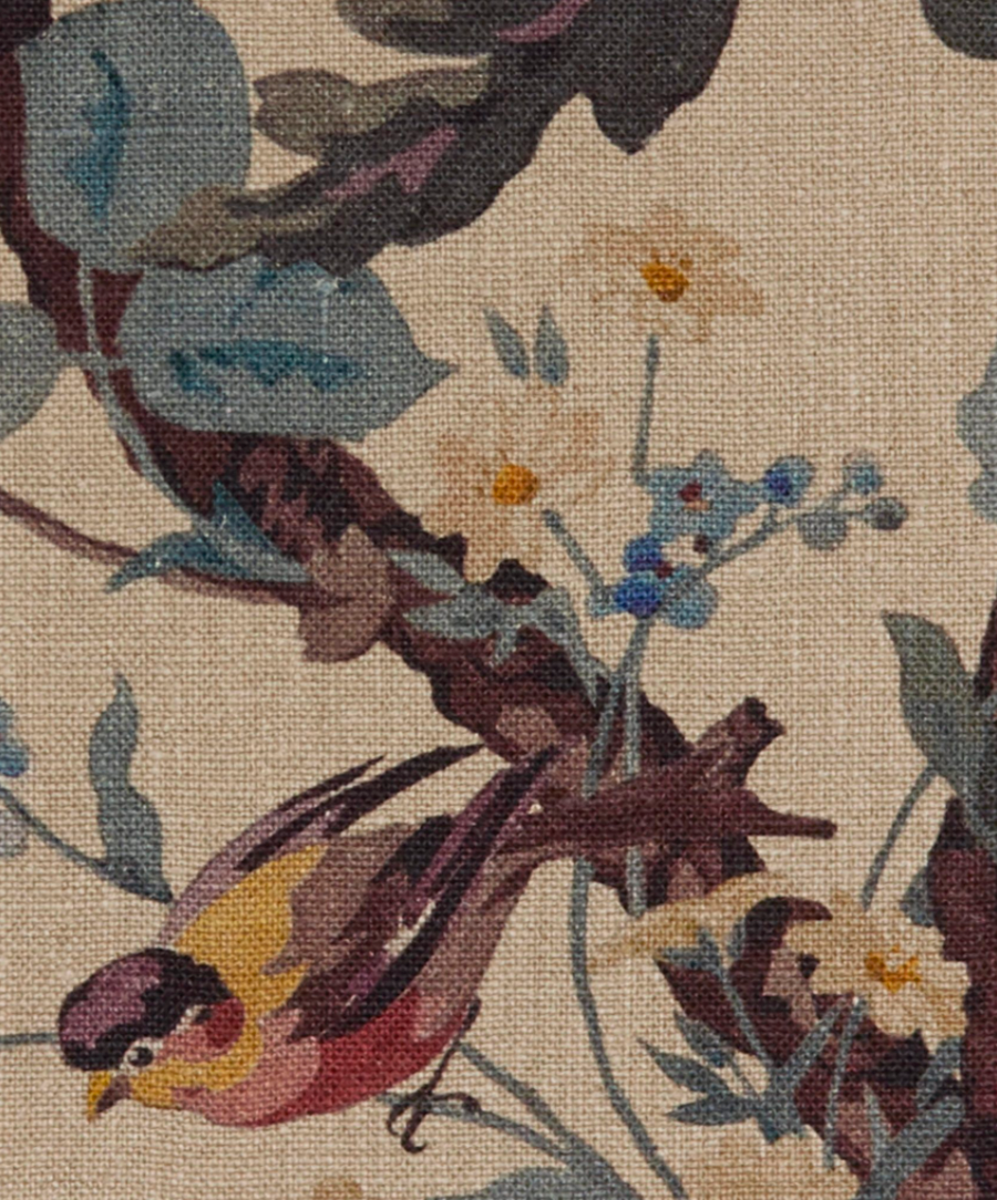 liberty-fabrics-bird-floral-100%-linen-beige-purple-blue-pink-curtain-furnishing-fabrics