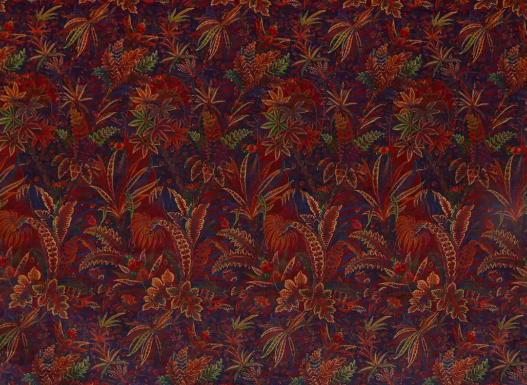 Liberty-fabrics-interiors-shand-voyage-vintage-velvet-autumn-winter-leaves-rich-colours-blue-reds-orange