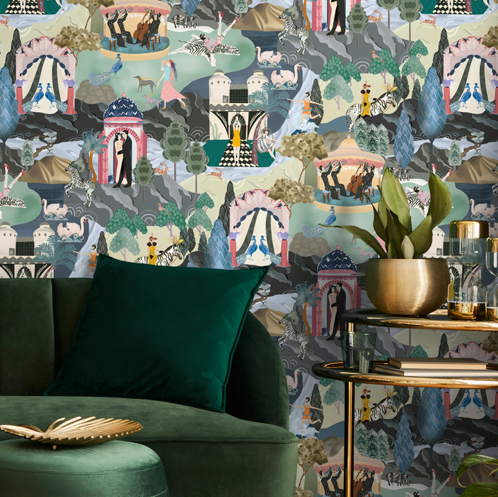 brand-mckenzie-wallpaper-heart-deco-collection-art-decodance-bold-comic-wallpaper-print-animals-swans-architecture-buildings-trees-zebras-fashional-women