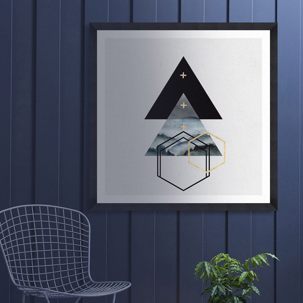 Mind The Gap Abstract Mood Triangles I & II Framed Art
