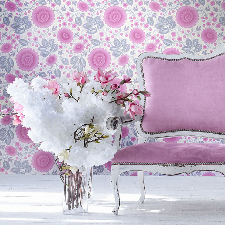 Olenka-design-wallpaper-Velina-pink-peony-large-floral-wallpaper-printed-leaf-pink-grey-white-botanical-pattern-retro-60s-70s-vintage-flower-vine