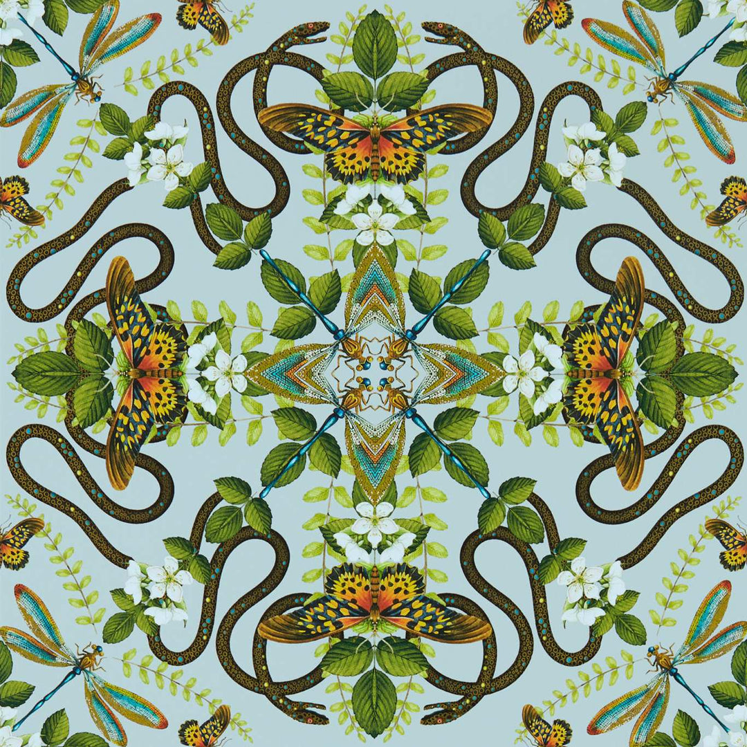 clarke-clarke-wedgewood-botanical-wallpaper-british-design-elegant-print-butterfly-dragonfly-snake-blue-smoke-colour