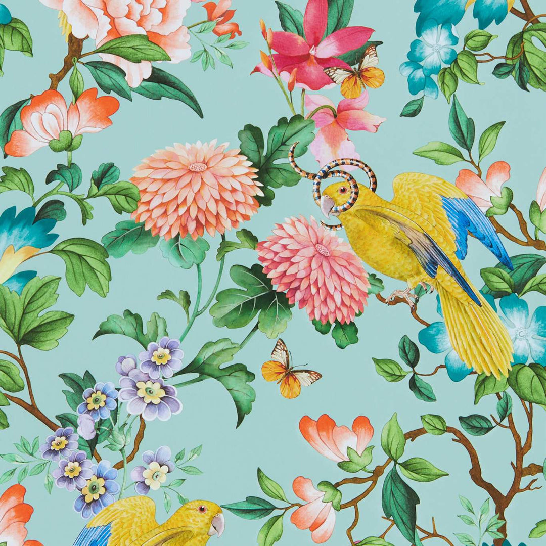 clarke-clarke-wedgwood-botanical-wonders-wallpaper-maximalist-elegant-interiors-british-made-parrot-birds-blue-mineral