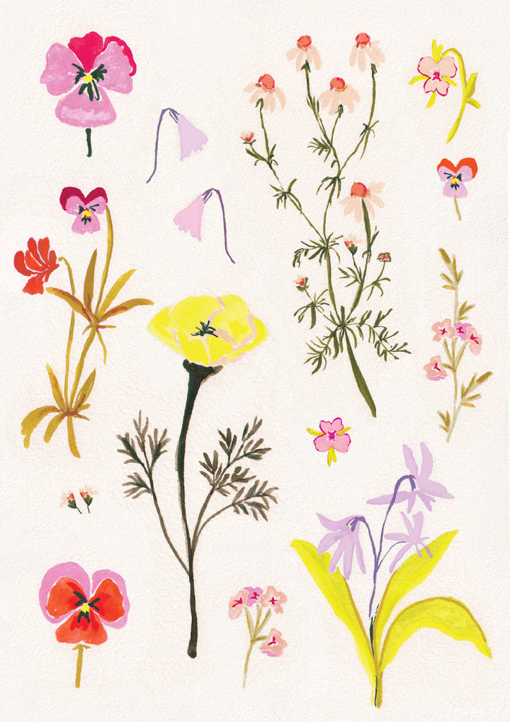 candice-gray-textile-designer-floral-print-wild-flower-pink-yellow-design-sketch