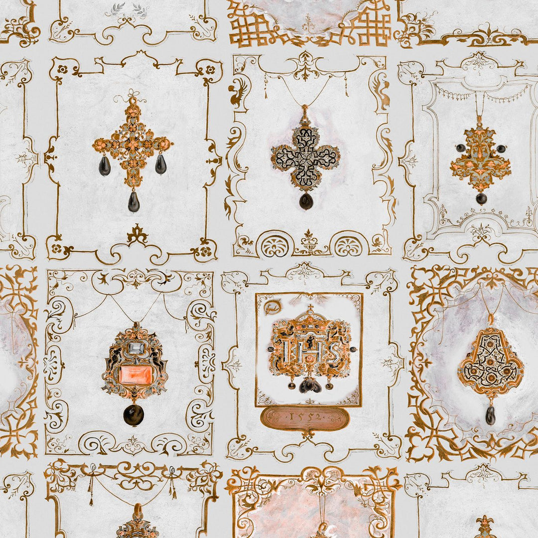 mind-the-gap-anna's-jewelry-wallpaper-renascimento-collection-antique-jewellery-opulent-anna-of-bavria-inspiration-maximalist-statement-interior