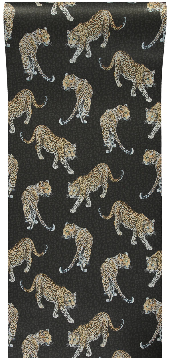All Over Leopard Wallpaper Charcoal