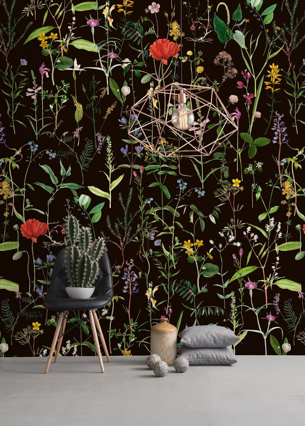 mind-the-gap-aquafleur-wallpaper-the-florist-collection-anthracite-background-illustrated-flowers-vibrant