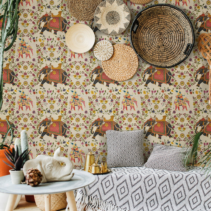 mind-the-gap-aristocracy-taupe-wallpaper-world-of-fabrics-collection-inspired-by-indian-fabrics-textiles-elephants-floral-textured-maximalist-statement-interior