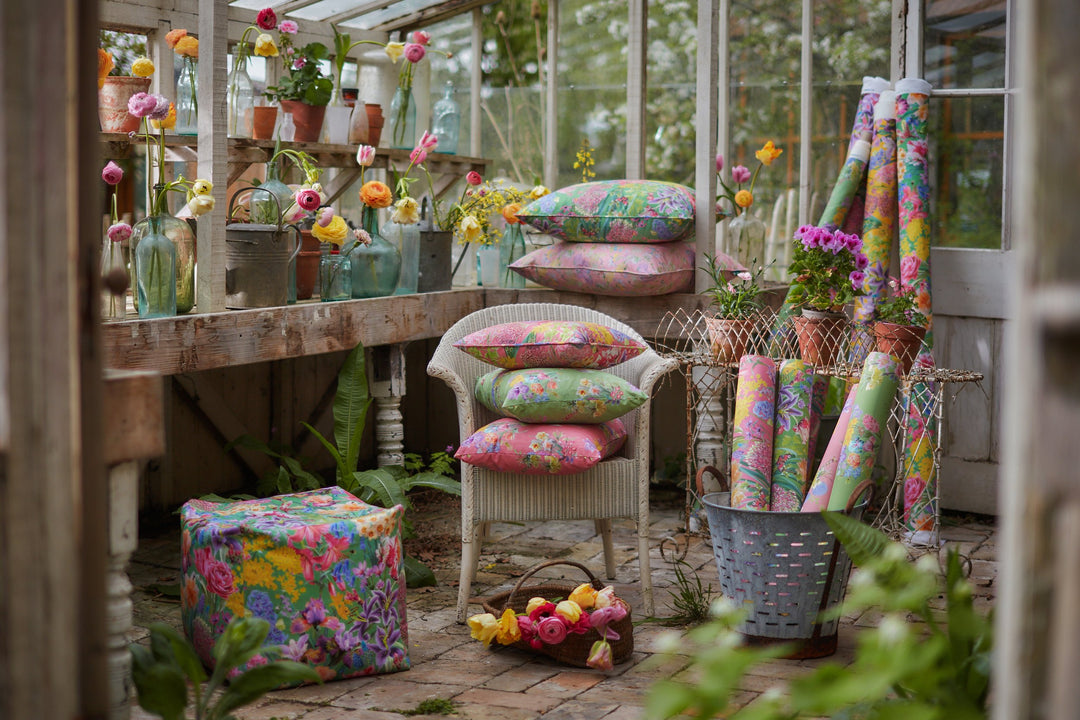 'Burst Into Bloom' Hemp Slub Fabric