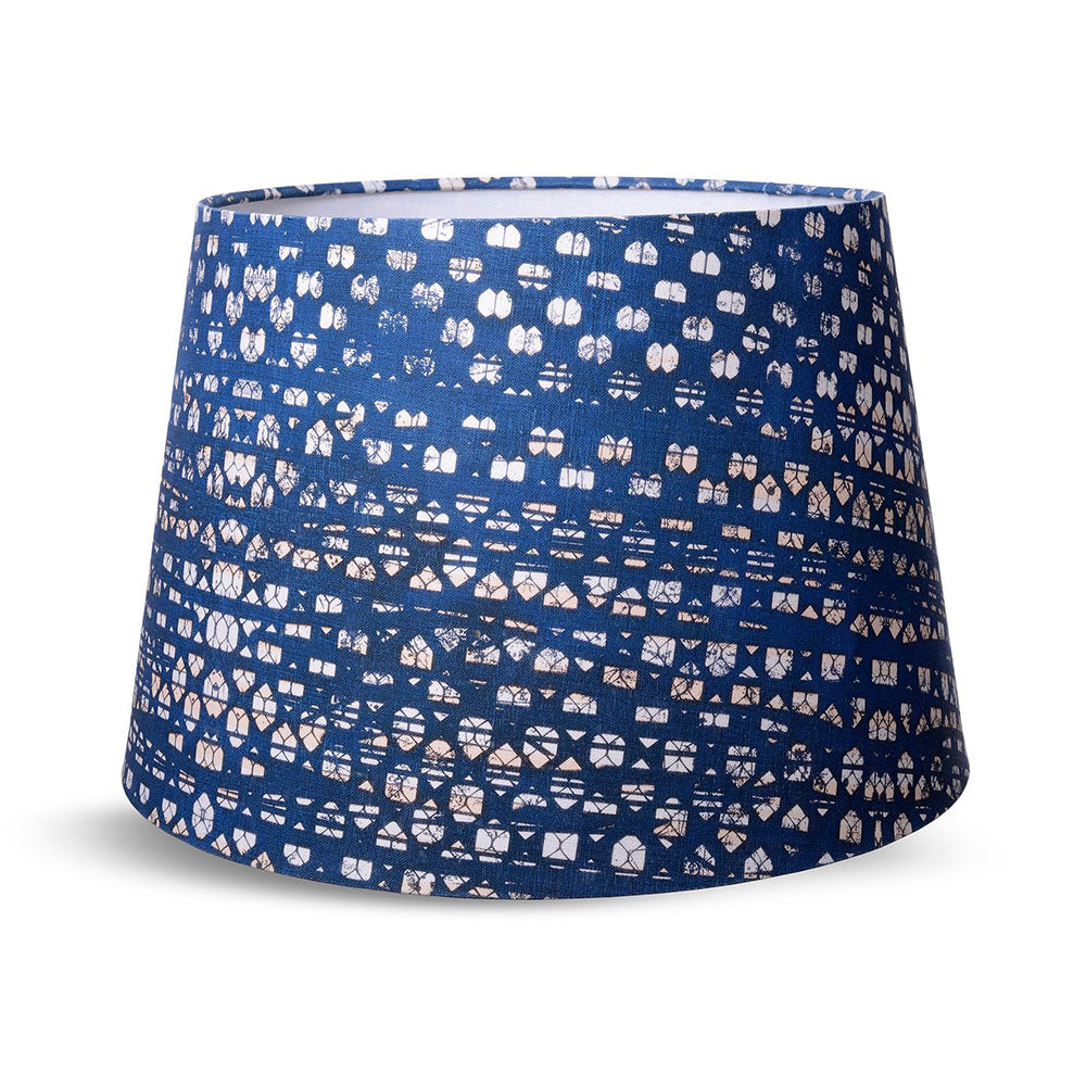 mind the gap cone lampshades blauw blue and white pattern floor table lamp shade