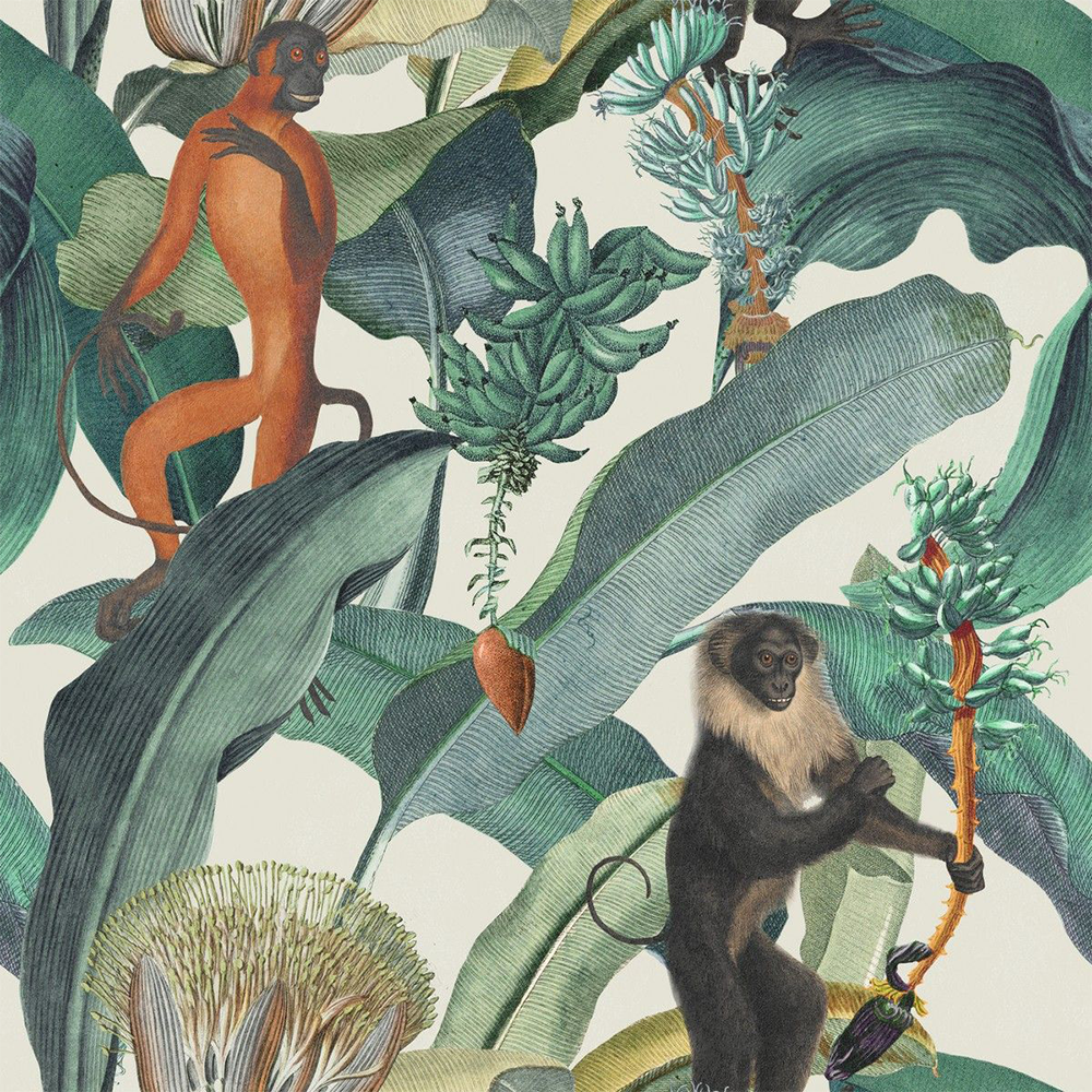 mind-the-gap-bermuda-wallpaper-rediscovered-collection-light-background-tropical-jungle-bananas-monkey-leaves