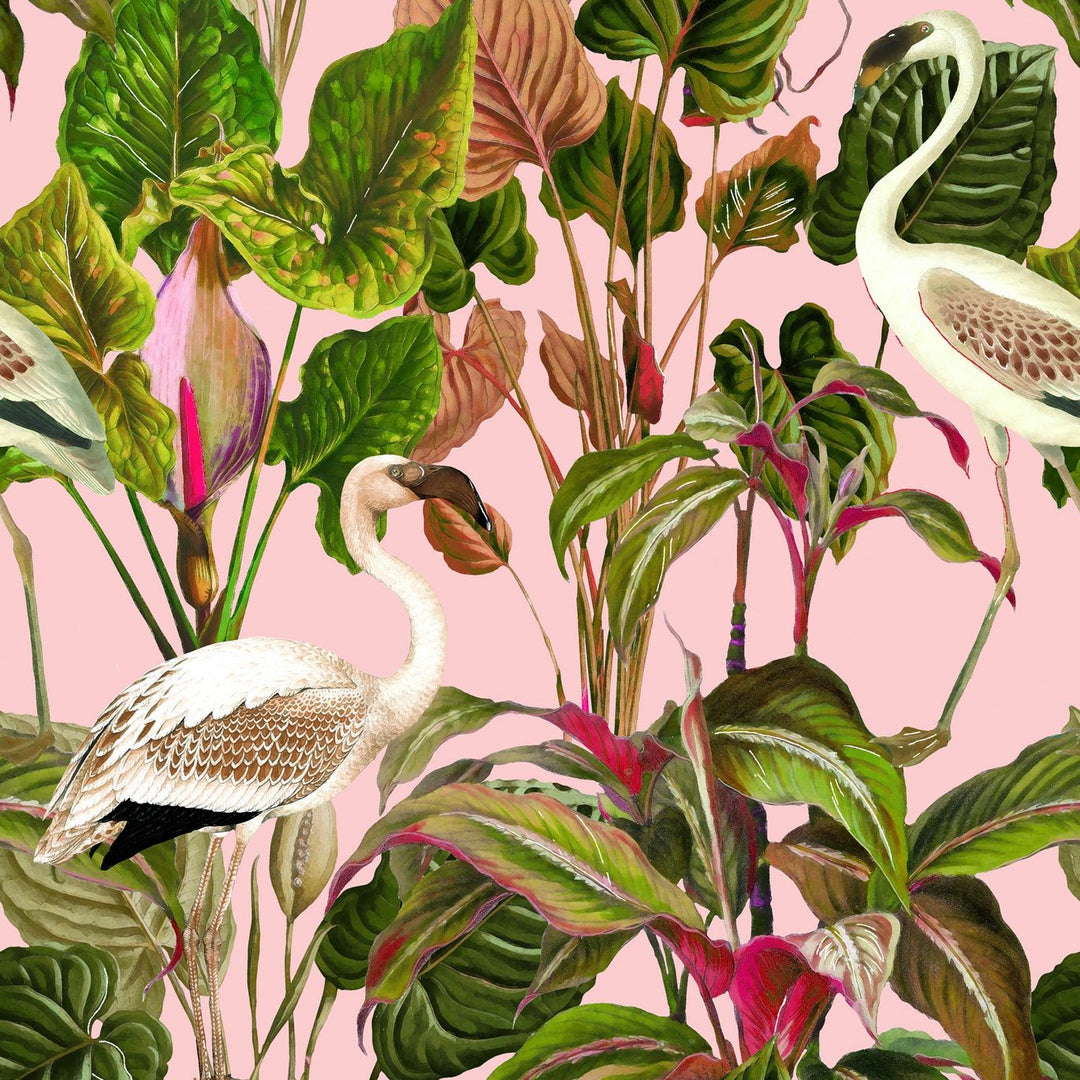 mind-the-gap-beverly-hills-mint-pink-wallpaper-palm-springs-collection-lush-vibrant-flamingos-vibrant-statement-californian-maximalist-interior