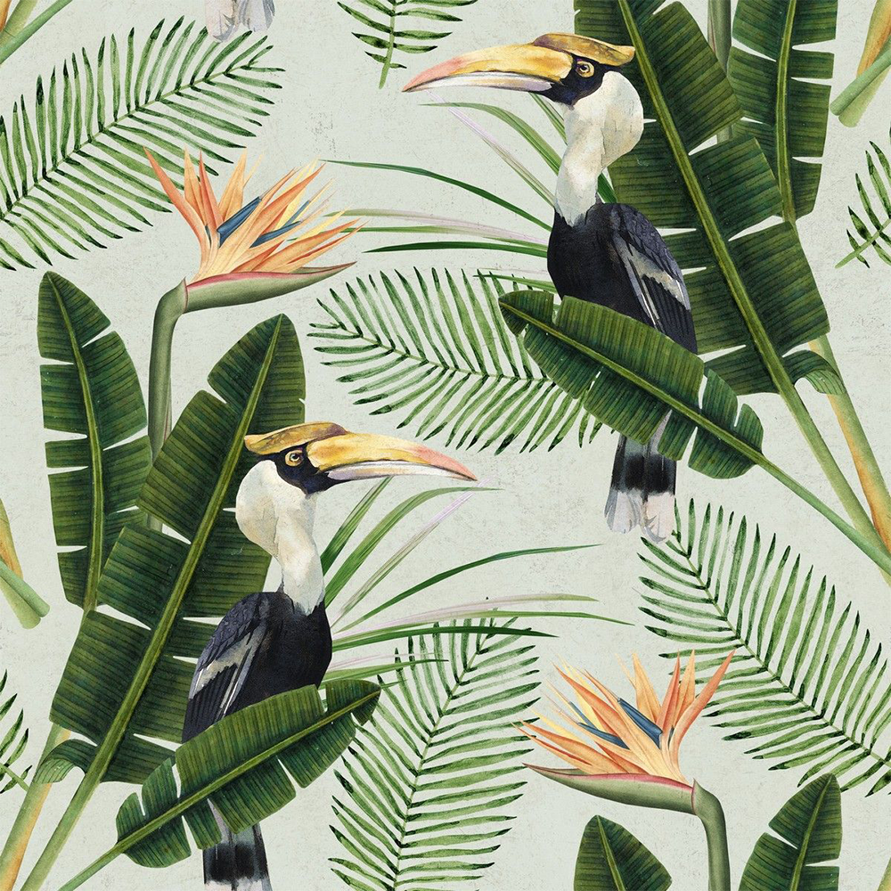 mind-the-gap-birds-of-paradise-wallpaper-tropical-vibes-collection-orange-green-black