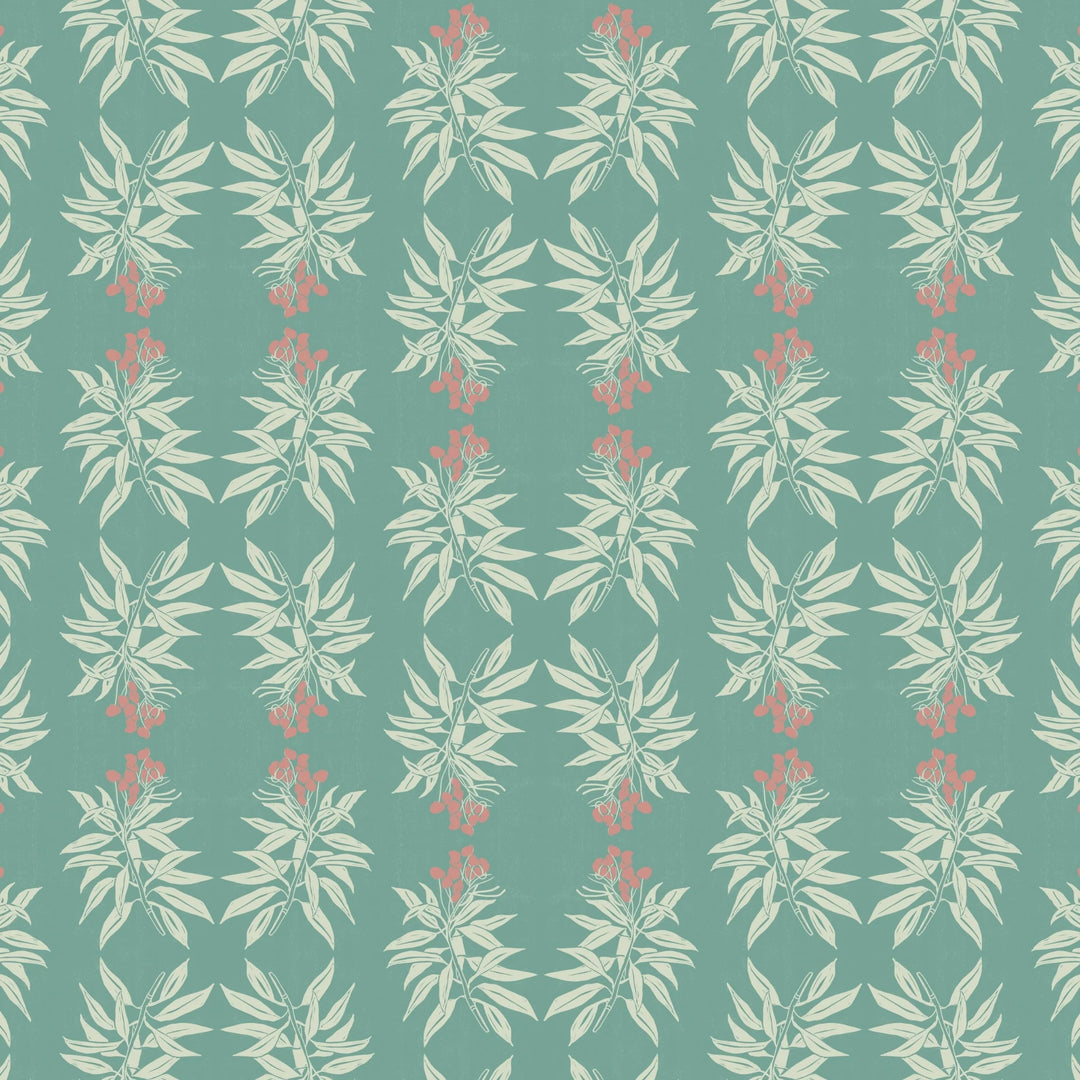 annika-reed-studio-wallpaper-branches-of-mango-flowers-leaves-mint-green-peach-pink