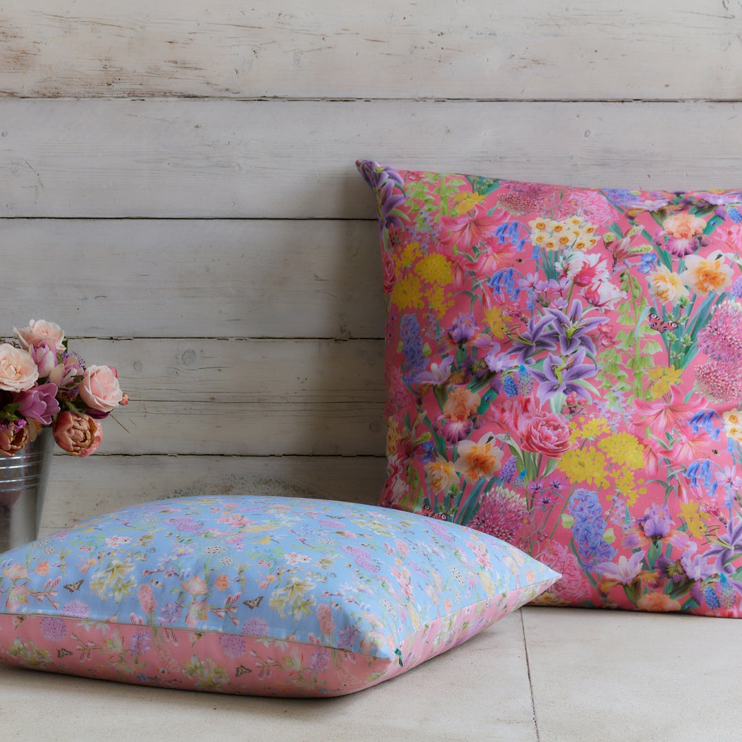 bauldry-botanicals-floral-flower-fabric-for-upholsery-heavy-weight-curtains-floor-cushions-green-purple-pink-yellow-blue-coral-coloursbauldry-botanicals-floral-cushion-square-printed-textile-british-made-and-design-inspired-by-english-garden-small-scale-print-design