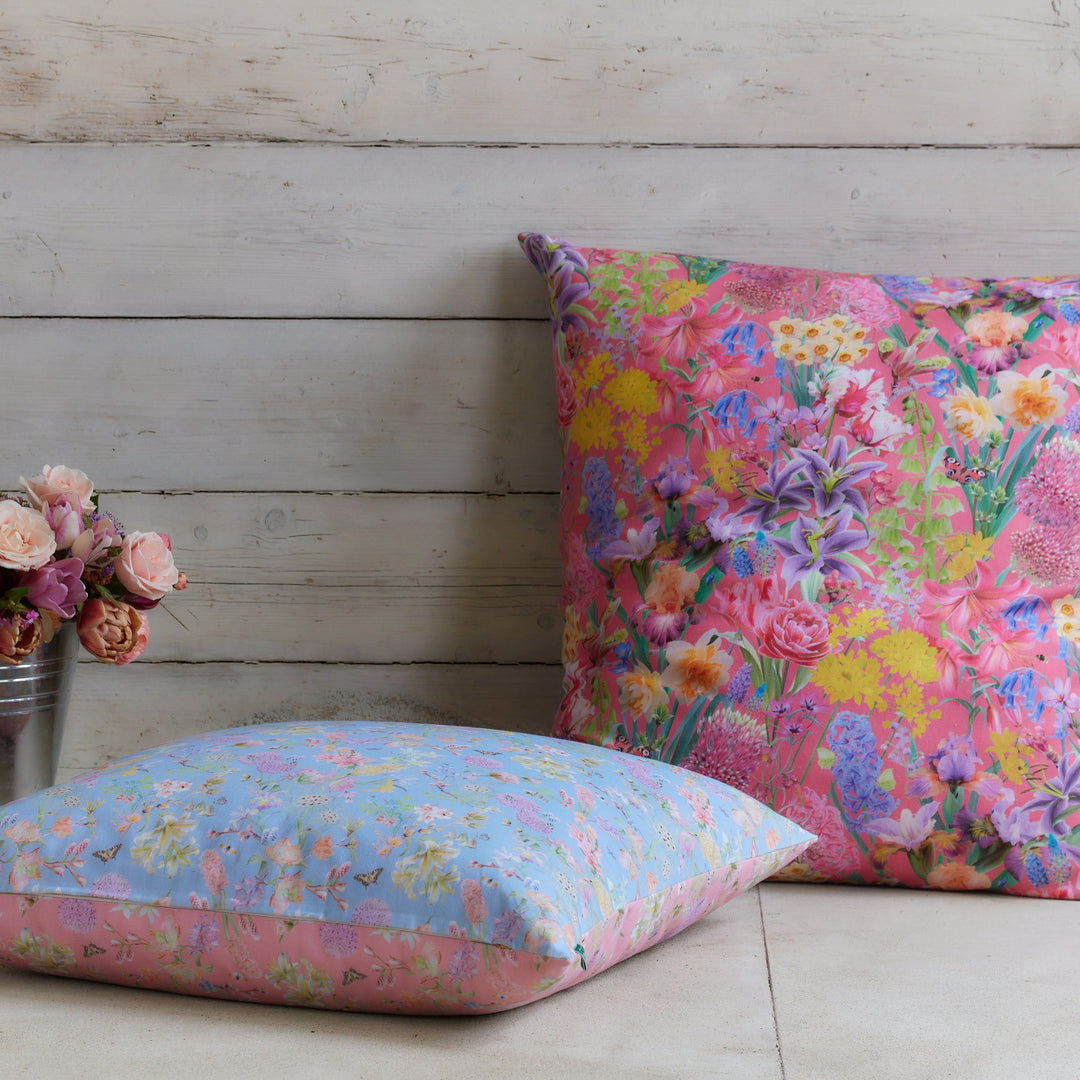 bauldry-botanicals-floral-flower-fabric-for-upholsery-heavy-weight-curtains-floor-cushions-green-purple-pink-yellow-blue-coral-coloursbauldry-botanicals-optimism-renewed-100%-organic-cotton-hopsack-fabric-grouped-flowers-floral-print-british-designer-colourful-interiors-inspired-by-nature