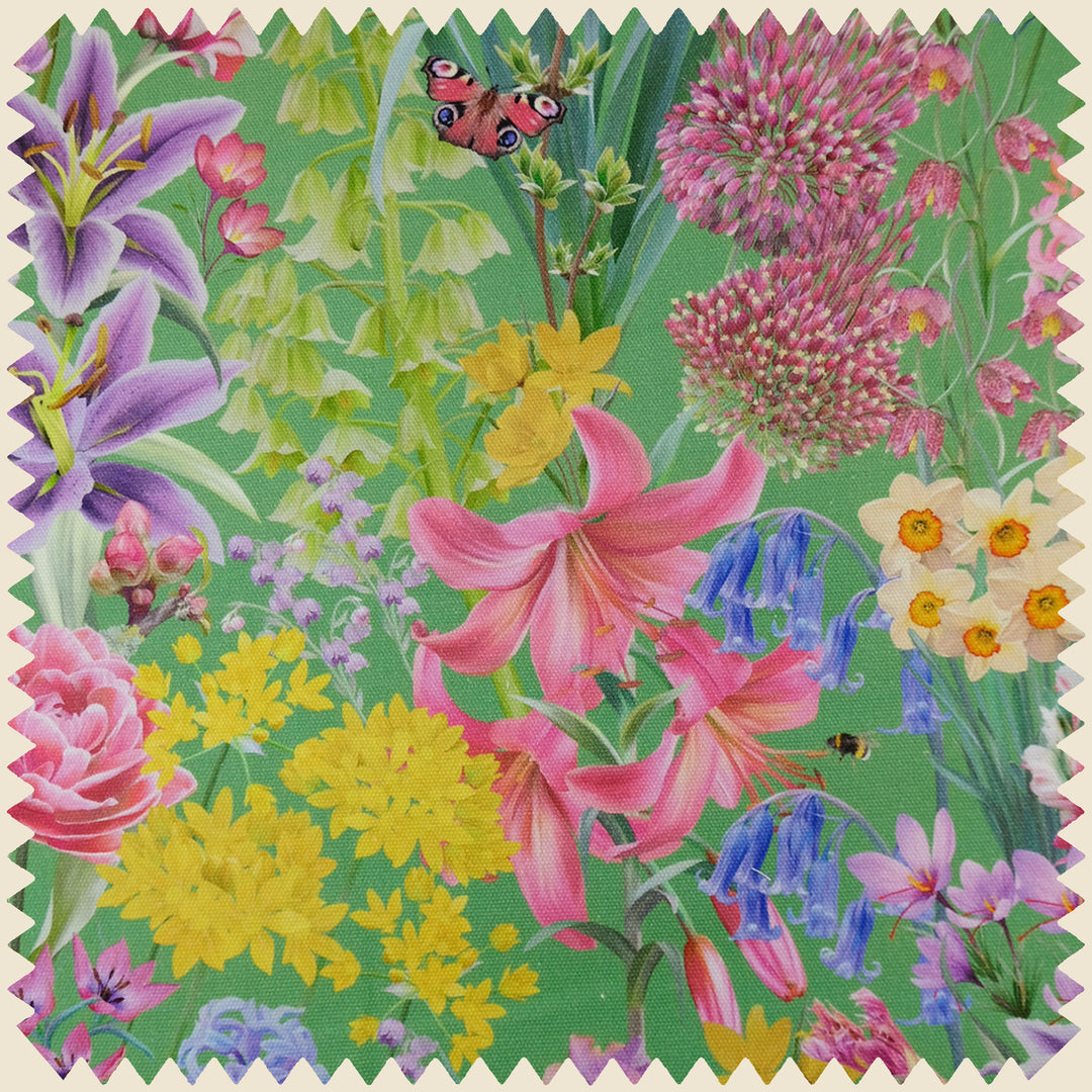 bauldry-botanicals-floral-flower-fabric-for-upholsery-heavy-weight-curtains-floor-cushions-green-purple-pink-yellow-blue-coral-colours