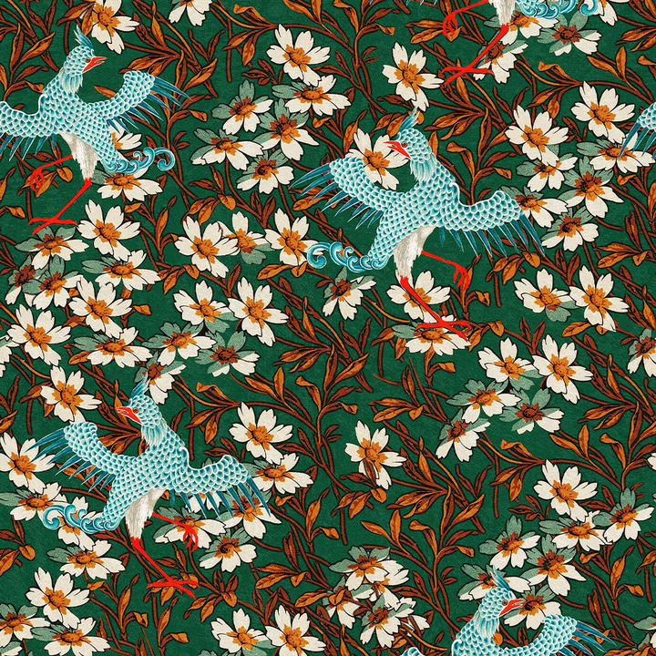 mind-the-gap-chinoise-wallpaper-birds-blue-green-floral-white-yellow-oriental-red-chinese-ornaments-maximalist-statement