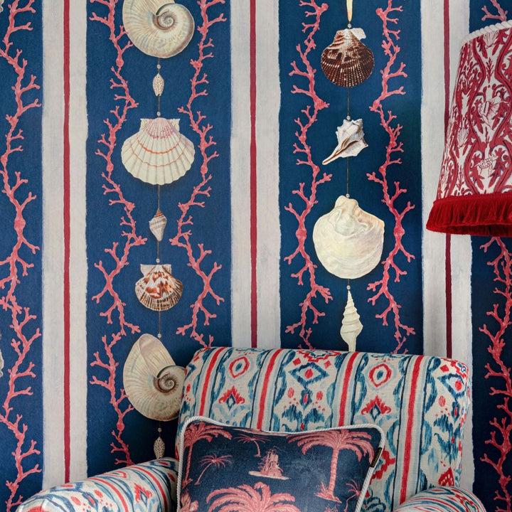 mind-the-gap-wallpaper-coquillage-sundance-villa-collectionblue-red-sea-shell-coral-inspired-by-stones-sea-shells-ancient-greece-vibrant-stripes-marine-holiday-home-maximalist-statement-interior