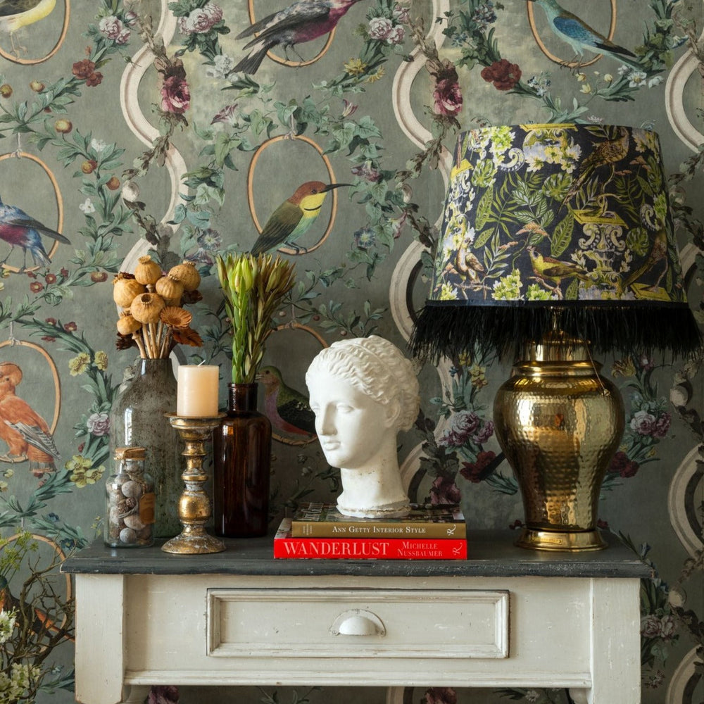 mind-the-gap-countesses-aviarium-wallpaper-in-mint-transylvanian-manor-collection-birds-aviary-florals-statement-maximalist-interior