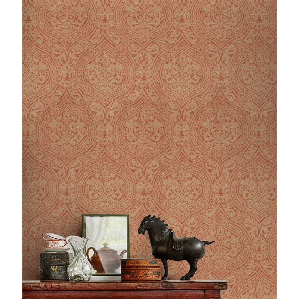 mind-the-gap-damask-wallpaper-baroque-style-traditional-timeless-red-beige-room-horse