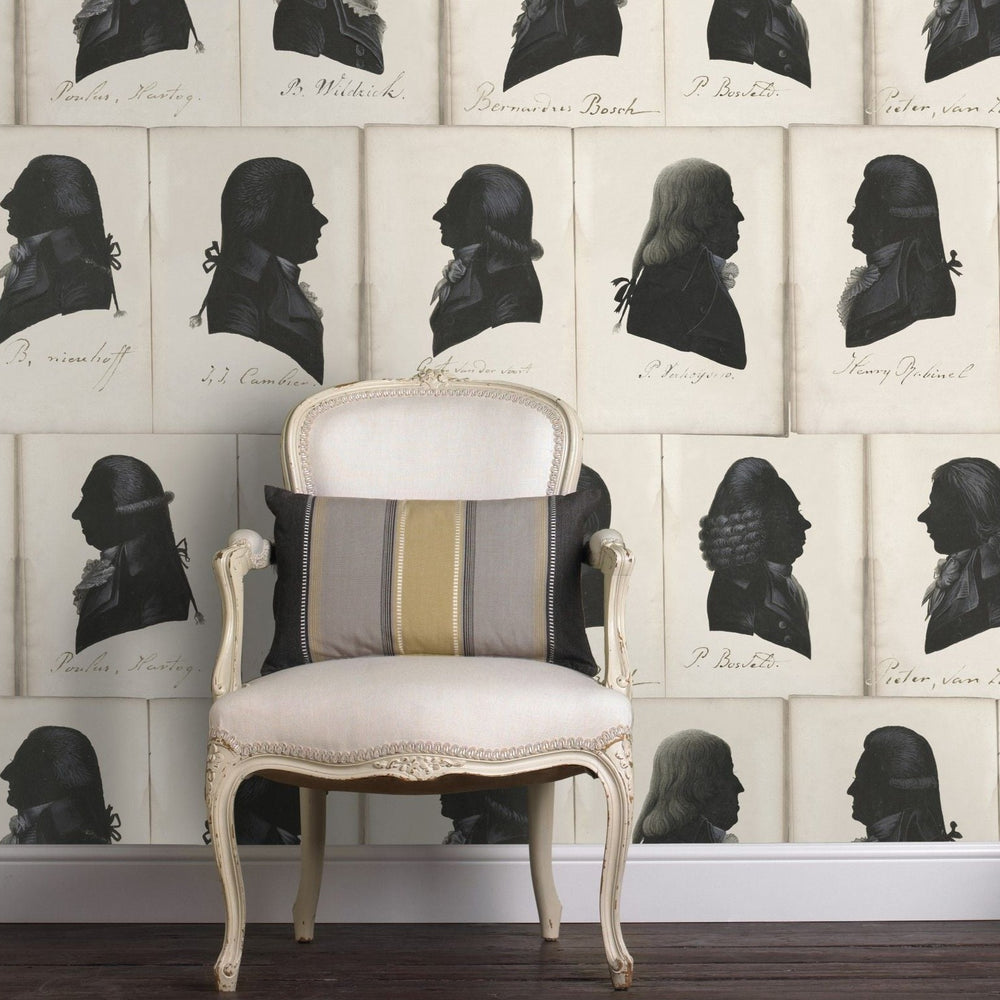 mind-the-gap-dutch-portraits-wallpaper-dutch-blauw-collection-taupe-and-black-vintage-paper-interior