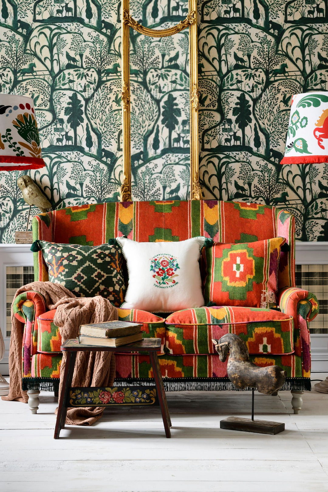 abigail-mind-the-gap-sofa-multi-coloured-linen-fabric-green-fringing-ikat-print-design