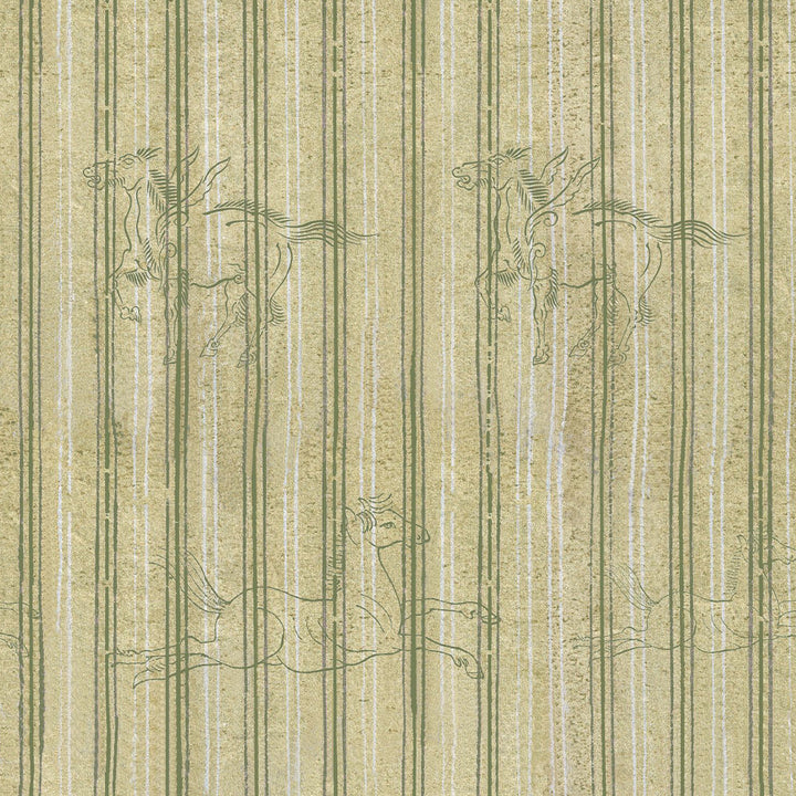 mind-the-gap-stripe-green-beige-horse-with-wings-a-fable-alabaster-wallpaper-transylvanian-roots-collection-maximalist-statement-interior