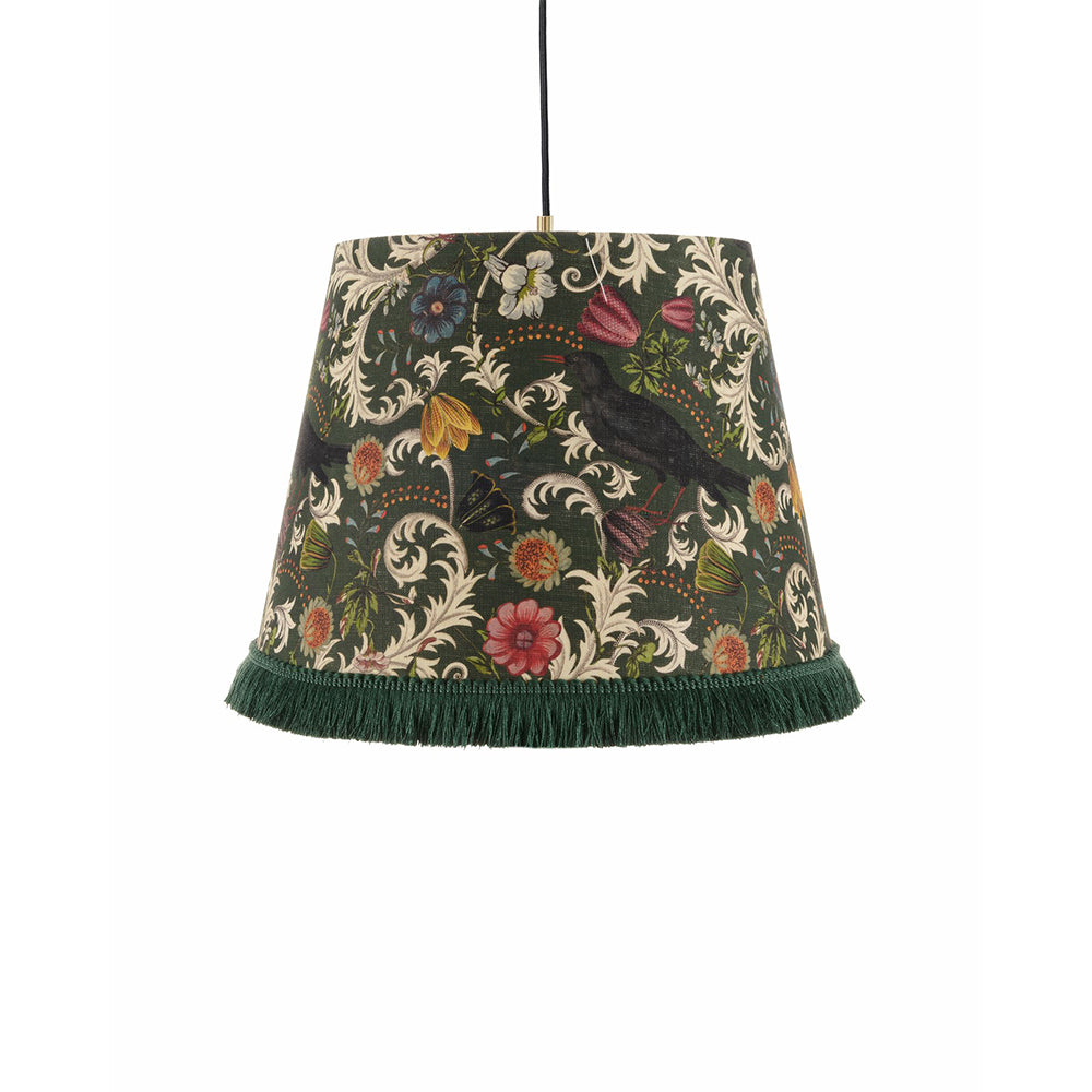 green-feketerigo-bird-floral-lamp-shade ceiling light shade