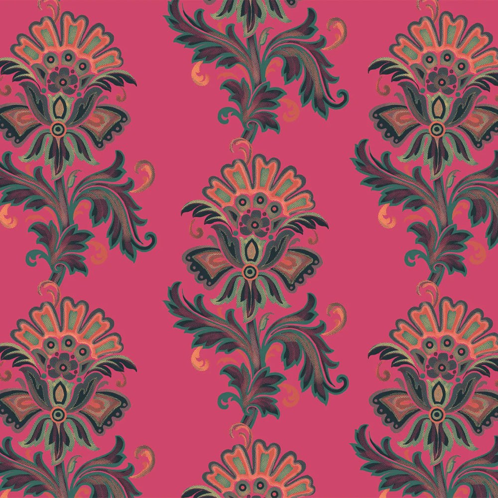 Tatie-lou-wallpaper-large-floral-fan-bold-printed-repeated-hand-drawn-fuchsia