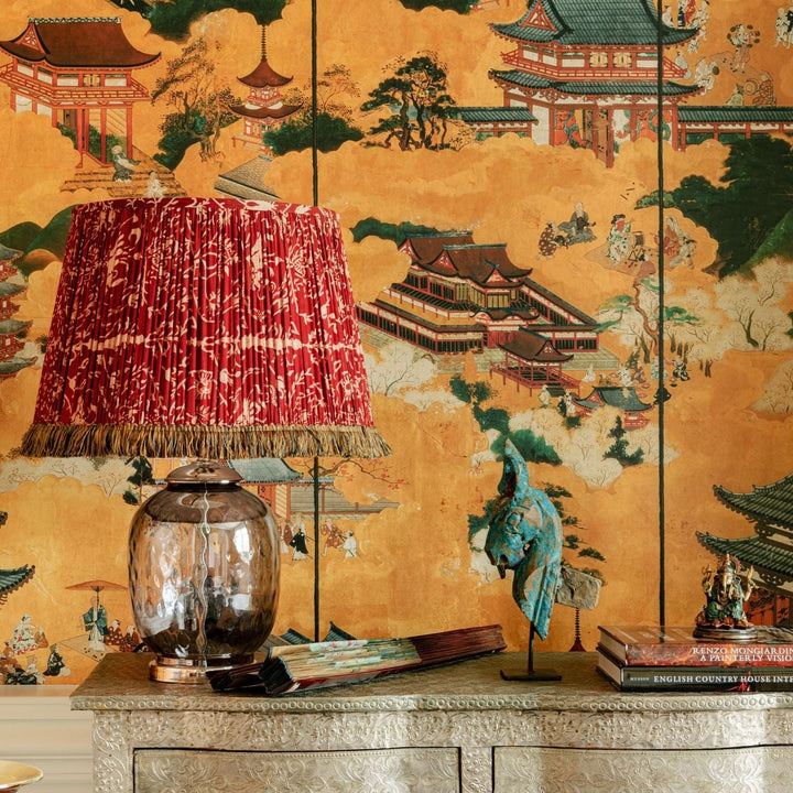 mind-the-gap-floating-world-wallpaper-the-curators-cabinet-collection-japanese-inspired-ancient-village-life-clouds-mountains-golden-maximalist-statement-interior