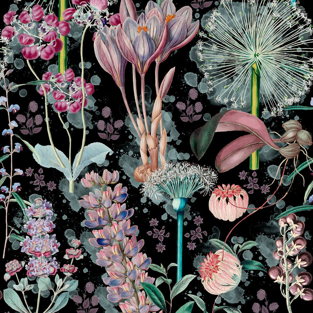 mind-the-gap-garden-of-eden-wallpaper-florilegium-collection-vibrant-florals-and-paint-splatters-maximalist-statement-interior