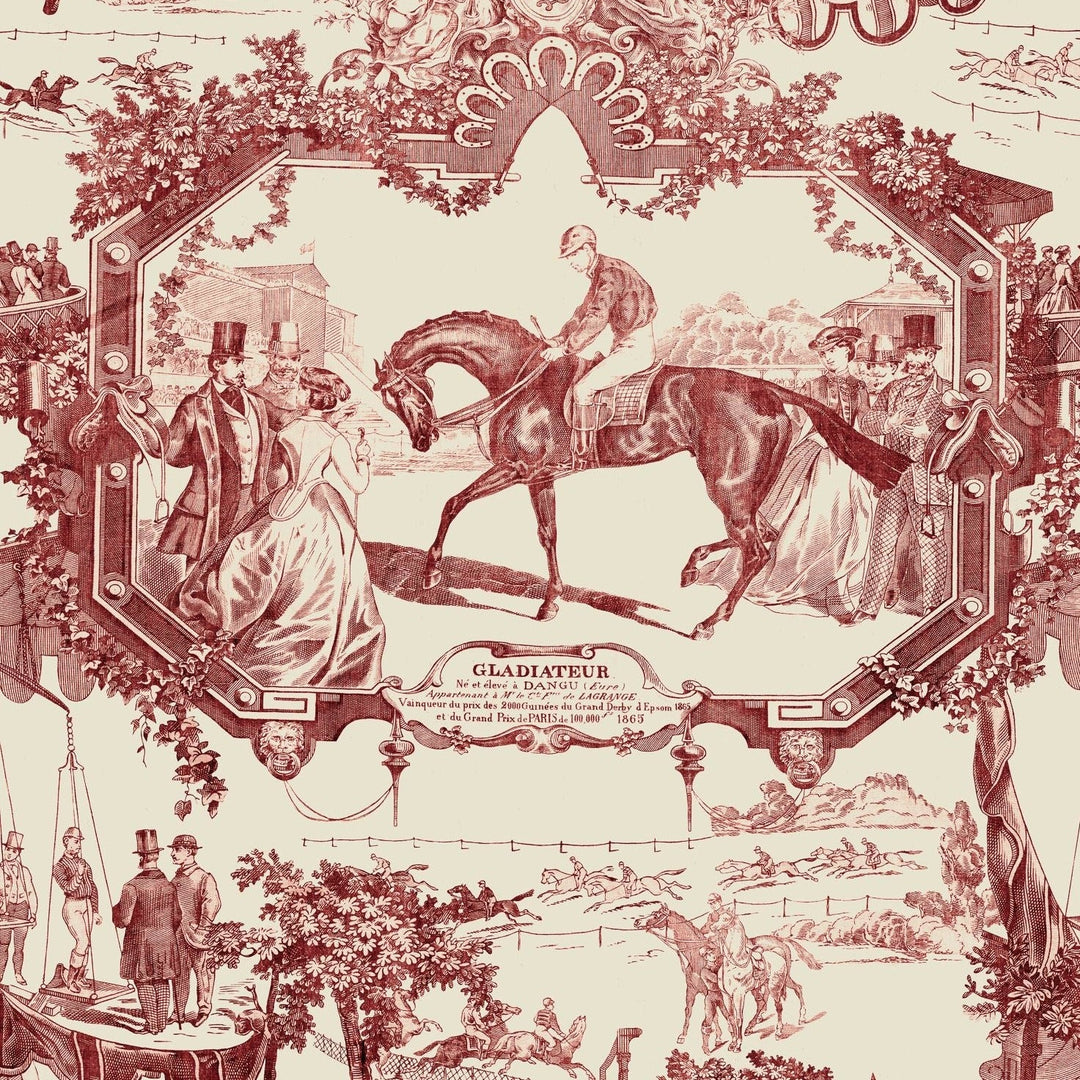 mind-the-gap-grand-prix-wallpaper-red-the-derby-collection-inspired-by-french-toile-de-jouy-a-day-at-the-race-course-horse-intricate-detailed-maximalist-statement-interior