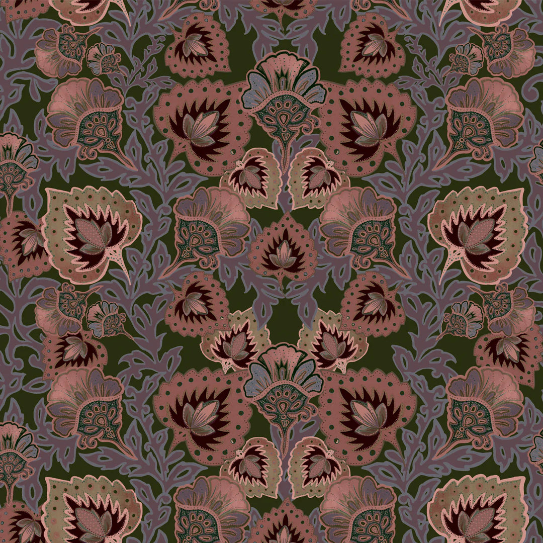 Tatie-Lou-cushion-velvet-botanical-floral-palm-print-muted-pllum=green-garden-of-india-grass-45cmx45cm-velvet-printed