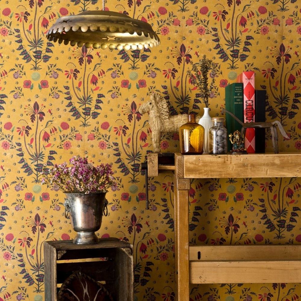 mind-the-gap-gypsy-ochre-wallpaper-hippie-spirit-collection-rich-intricate-florals-maximalist-statement-interior