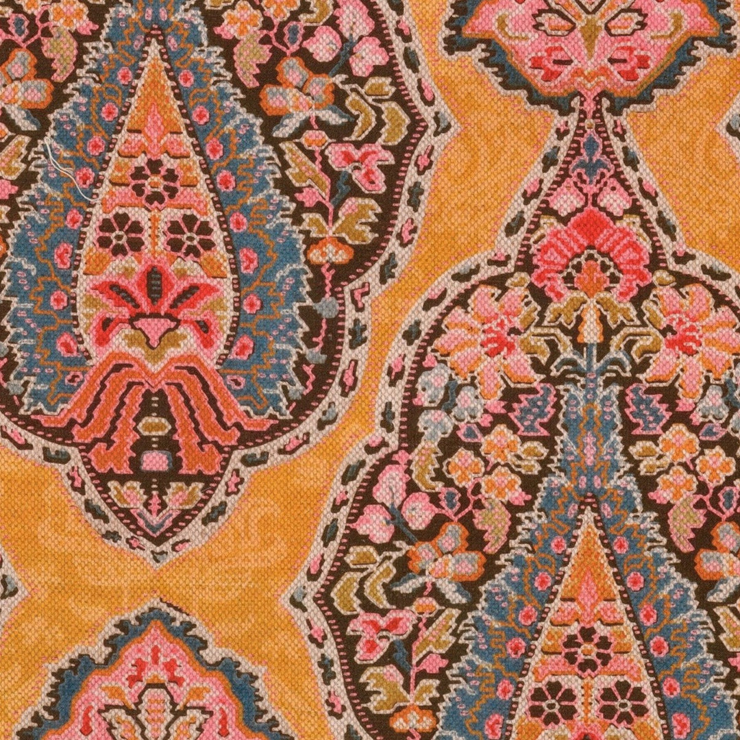 mind-the-gap-Woodstock-collection-gypsy-soul-paisley-fabric-linen-cotton-blend-upholstry-fabrics-tangerine-pink-blue    