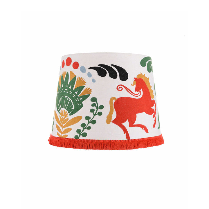 Horse Parade Embroidered Cone Lampshade