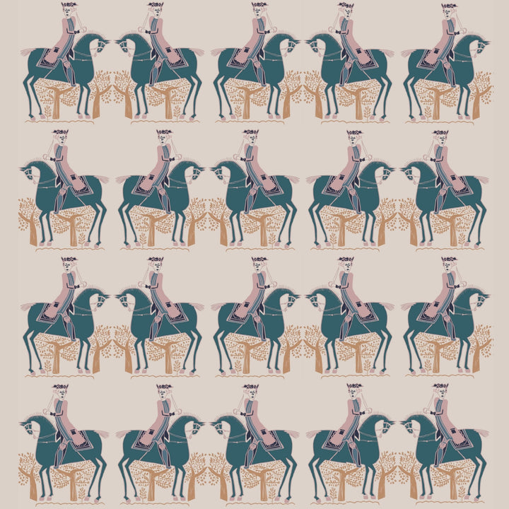 Annika-Reed-Redcoat-tapestry-artisan-printed-wallpaper-ARRC02-horses-printed-