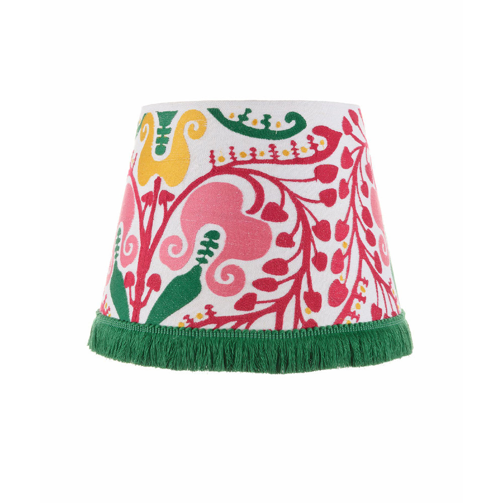 mind the gap hungarian embroidered cone lampshade pink green yellow folk design fringe