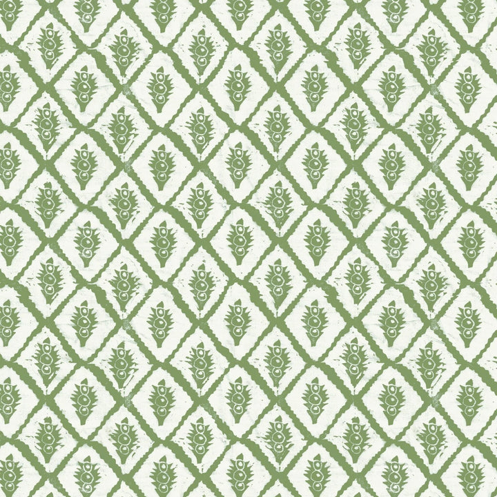annika-reed-studio-jaipur-design-wallpaper-green-hand-block-printed-repeat-pattern-white-background