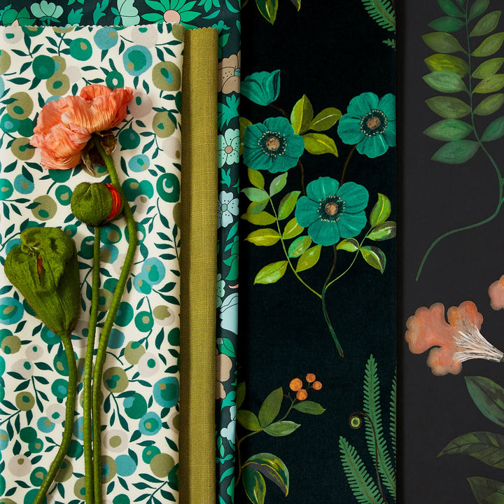 liberty-interior-fabrics-poppy-meadowfield-cotton-floral-dainty-fabric-jade-teal-green-fabric-moodboard