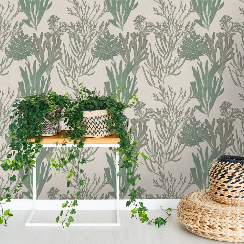 mind-the-gap-light-corals-wallpaper-atoll-collection-green-taupe-natural-organic-statement-by-the-sea-maximalist-interior