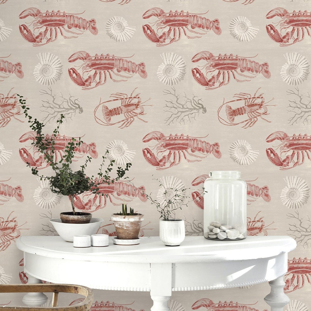 mind-the-gap-lobster-shell-Wallpaper-taupe-seaside-nautical-bathroom-lounge-holiday-home